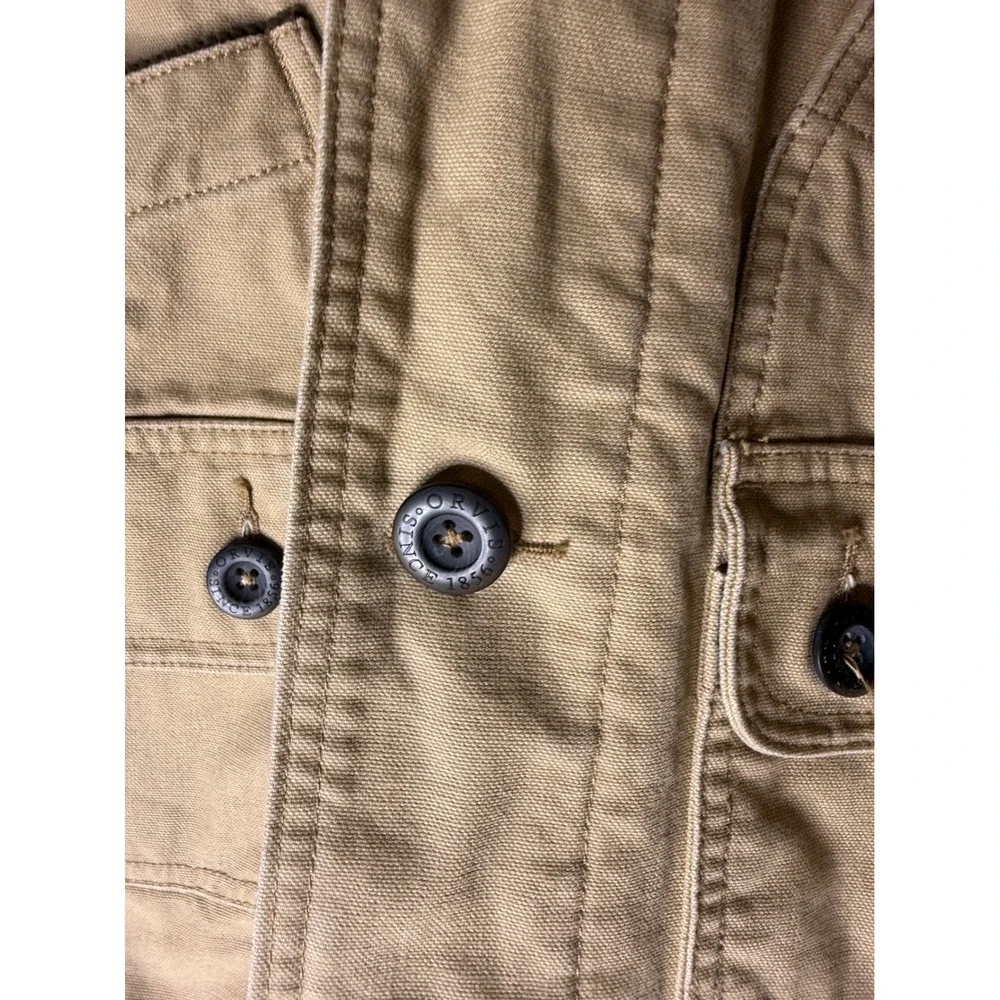 Orvis Barn Coat Jacket Tan Corduroy Collar Quilted Lining Mens M - Picture 3 of 6